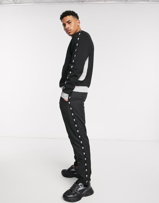 Lacoste sweatshirt with brand taping in black