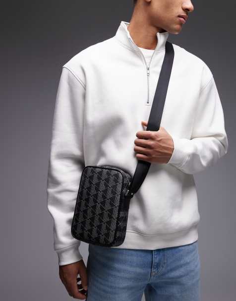 Lacoste – Szara torebka crossbody ze wzorem z monogramem - view 1