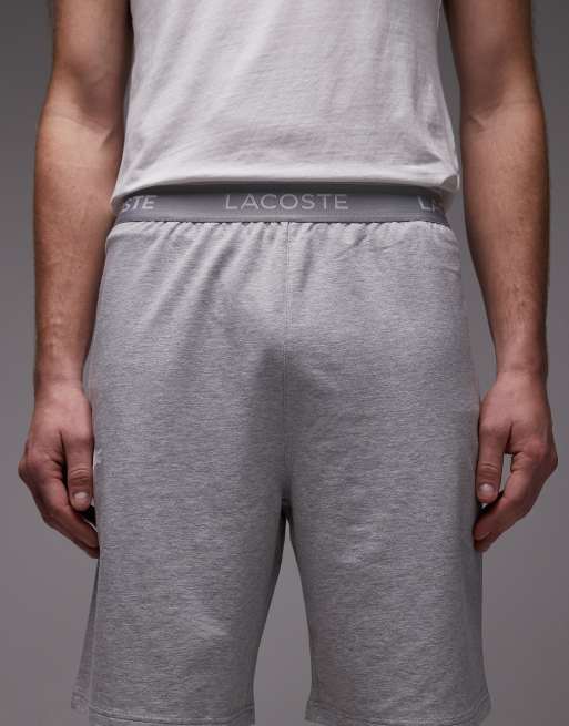 Lacoste – Szare szorty z dżerseju z talią z logo, 4 z 5