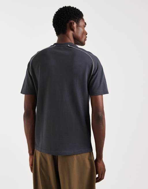 Lacoste – Szary T-shirt z lamówką, 5 z 5
