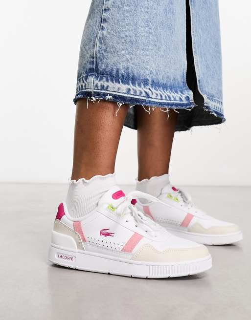 Lacoste T-Clip Baskets Blanc/rose ASOS