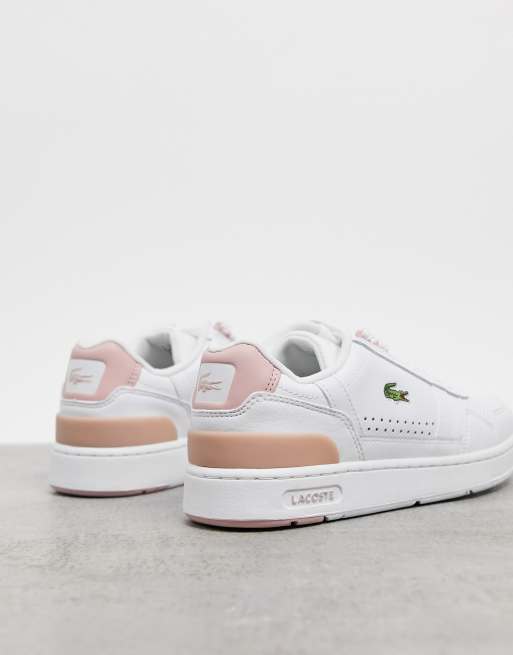 Lacoste pink shop leather sneakers