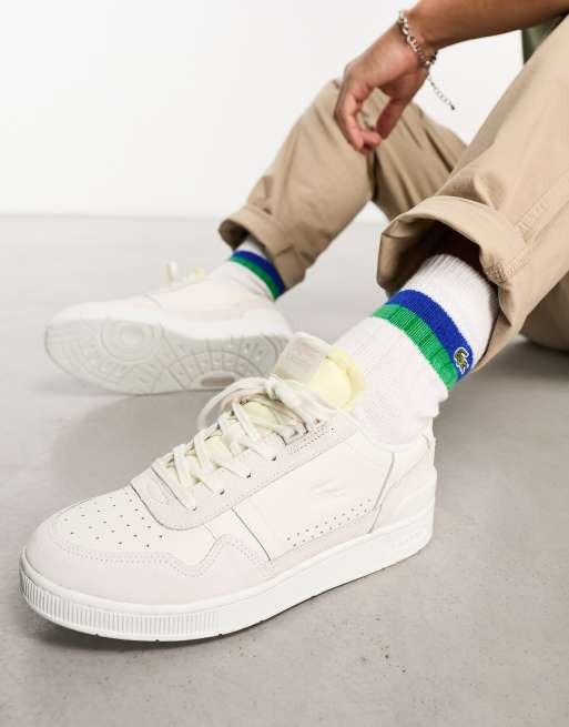 Lacoste off deals white shoes