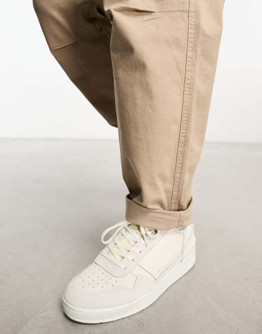 Lacoste off 2025 white trainers