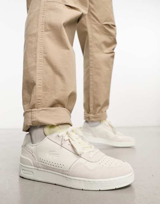 Lacoste off hot sale white trainers