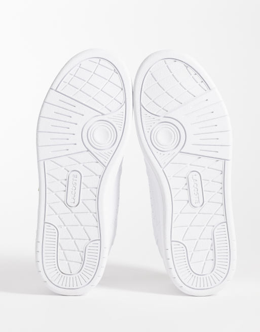 Lacoste t-clip set gold detail trainer in white, 5 of 5