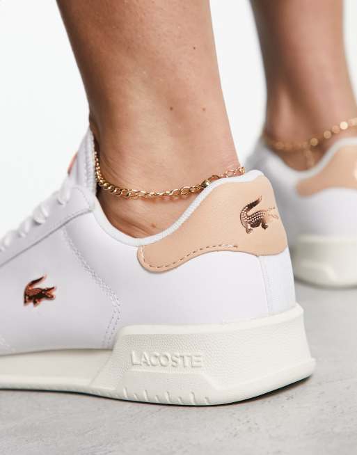 Pink hotsell lacoste sneakers