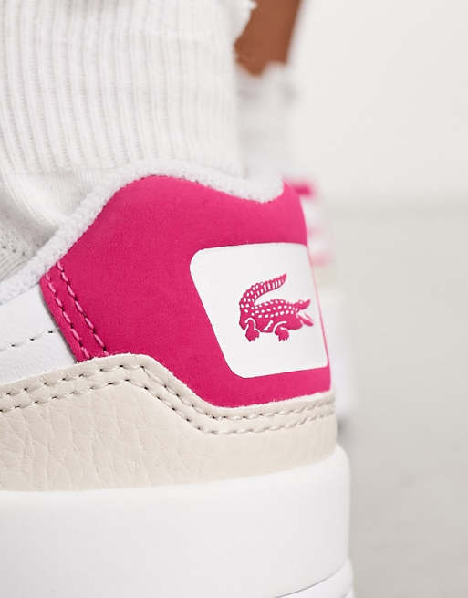 Lacoste white store pink shoes