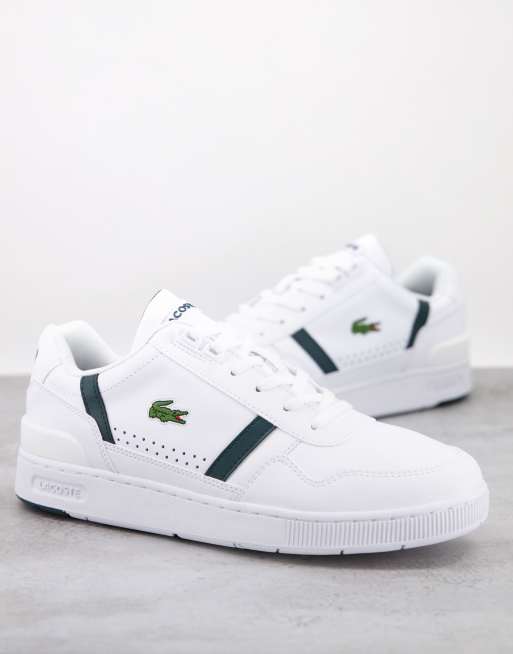 Lacoste white cheap and green shoes