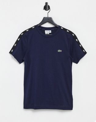 Marques de designers Lacoste - T-shirt à bandes - Bleu marine