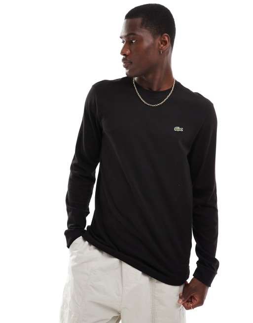 Lacoste T shirt a manches longues et logo Noir