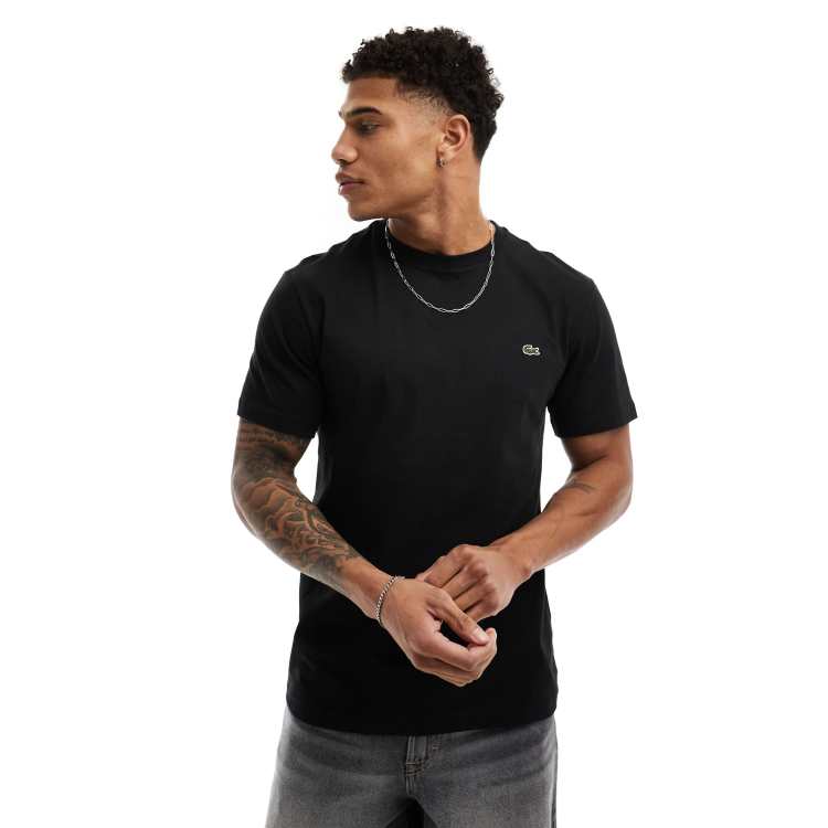 Lacoste T shirt avec logo croco Noir ASOS