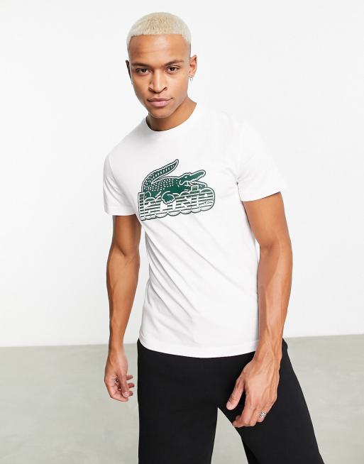 Lacoste - T-shirt bianca con logo heritage