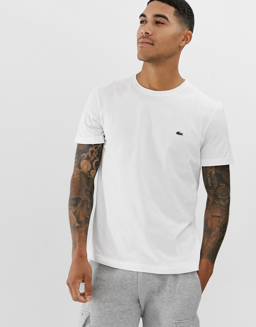 Lacoste - T-shirt bianca con logo-Bianco
