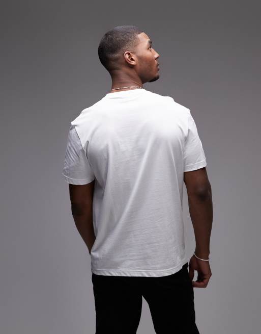 Lacoste - T-shirt bianca con stampa classica del logo del coccodrillo grande, 3 di 4