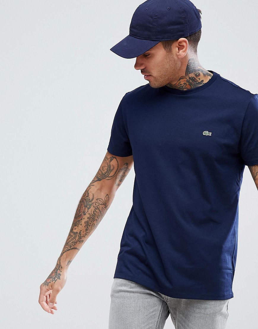 Lacoste - t-shirt blu navy con logo