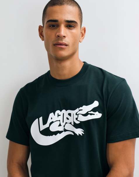 Lacoste T-shirt con logo grafico coccodrillo verde - view 1