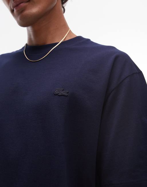 Lacoste - T-shirt coupe carrée - Bleu marine, 3 de 4