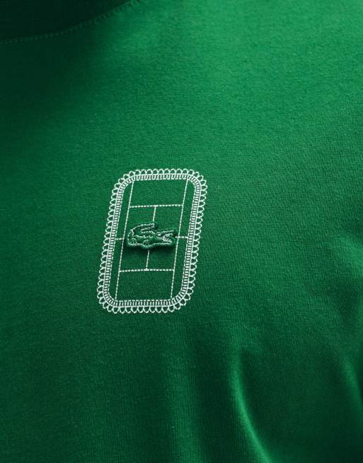 Lacoste t-shirt coupe classique avec logo graphique et imprimé au dos en vert, 4 de 5