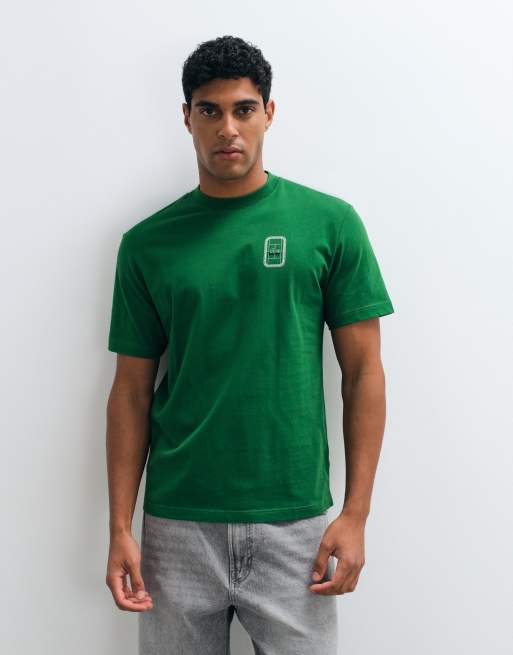 Lacoste t-shirt coupe classique avec logo graphique et imprimé au dos en vert, 5 de 5