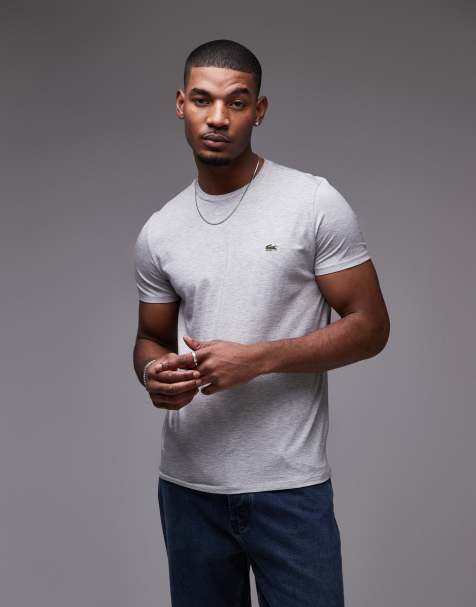 Lacoste - T-shirt grigia in cotone pima - view 1