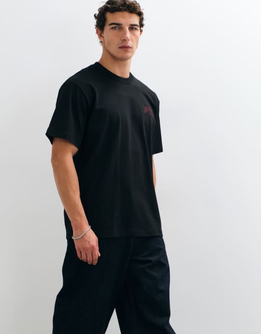 Lacoste T-shirt i kraftig bomuld med broderet logo og korte ærmer i sort, 2 af 5