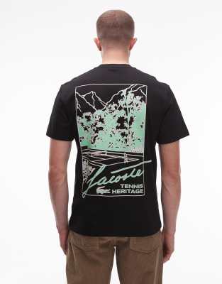 Lacoste - T-shirt imprimé au dos - Noir