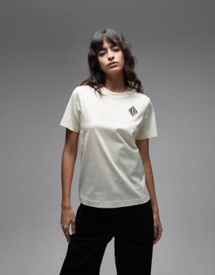 Lacoste - T-Shirt in Beige mit Logo-Neutral