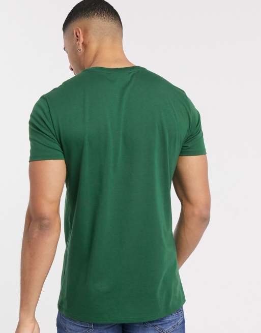 Lacoste - T-shirt in cotone pima verde scuro con logo, 2 di 4
