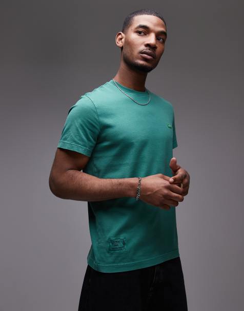 Lacoste t-shirt in green overdye