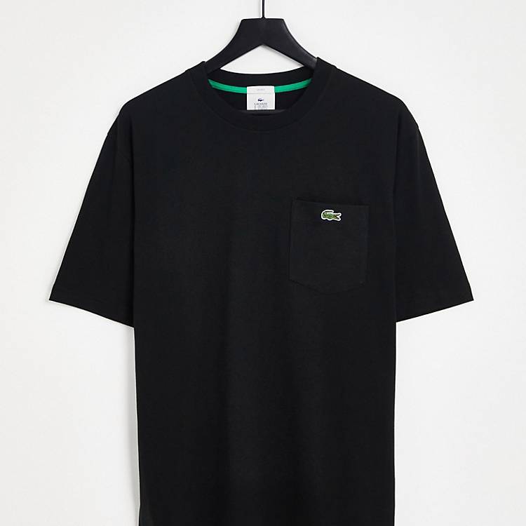Lacoste – T-Shirt in Schwarz mit Rückenprint | ASOS