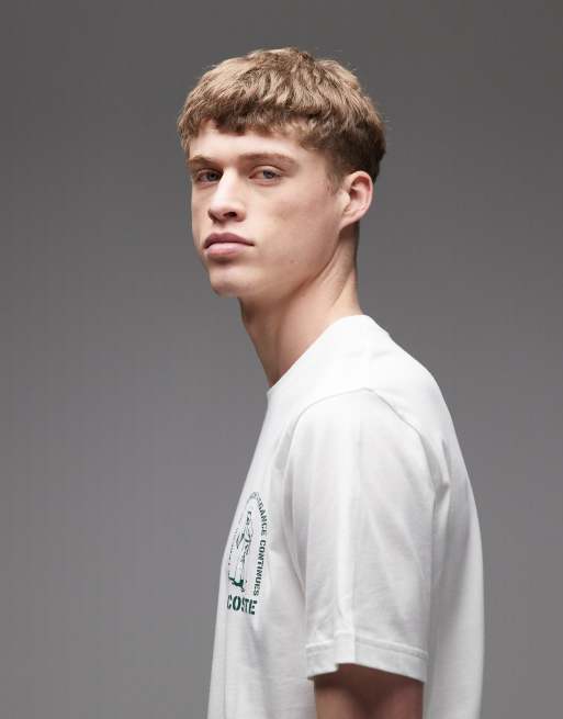 Lacoste – T-Shirt in Weiß mit kleinem Grafik-Logo, 5 von 5