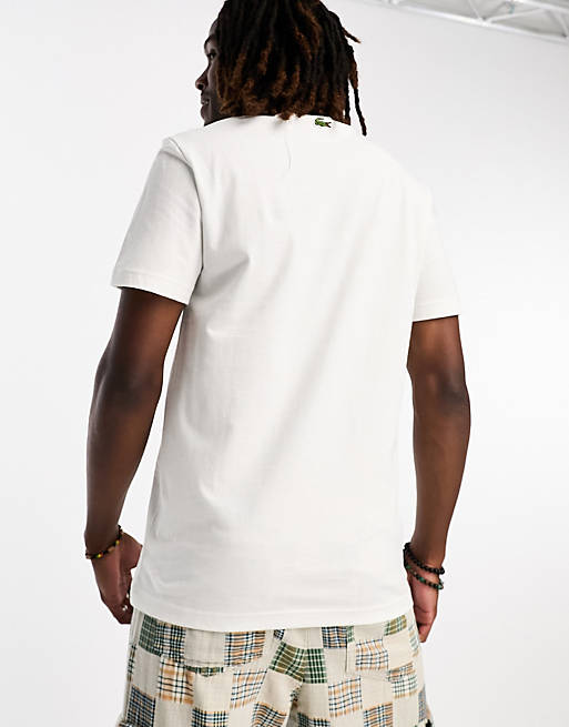 Lacoste – T-Shirt in Weiß mit Logo auf der Brust | ASOS