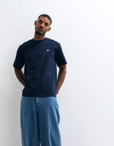 Lacoste T-shirt logo vestibilità squadrata navy - view 1