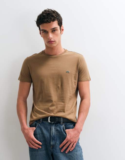 Lacoste t-shirt med korta ärmar och logga i brunt, 3 av 5