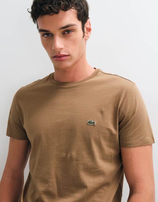 Lacoste t-shirt med korta ärmar och logga i brunt, 4 av 5