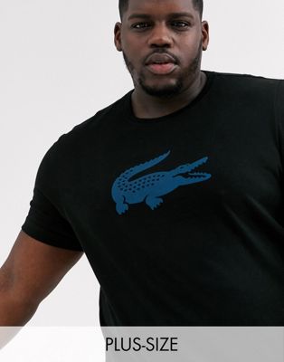 Lacoste - T-shirt met groot krokodillenlogo op de borst in zwart