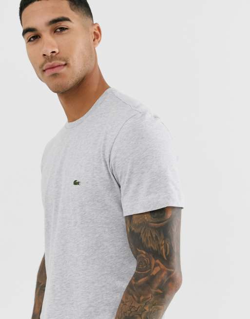 Lacoste - T-shirt met krokodil in grijs