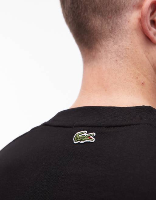Lacoste - T-shirt met krokodillenlogo in zwart, 5 van 5