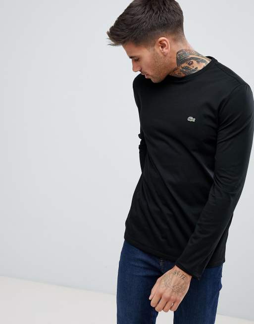 Lacoste - T-shirt met lange mouwen en logo in zwart