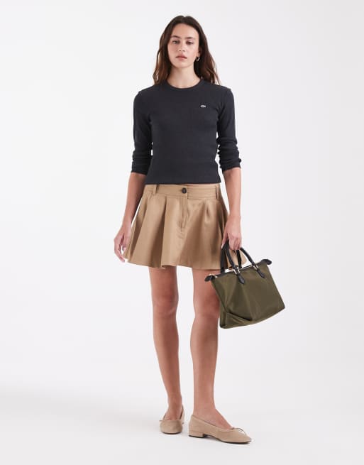 Lacoste T-shirt met lange mouwen, slim-fit, geribbeld katoen in donkergrijs, 3 van 4