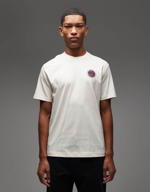 Lacoste - T-shirt met logoprint op de achterkant in ecru, 3 van 5