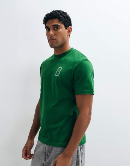 Lacoste T-Shirt mit klassischer Passform, Grafiklogo und Rückenprint in Grün, 2 von 5