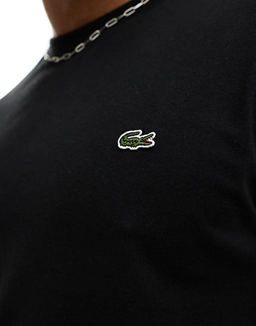 Lacoste – T-Shirt mit Krokodil-Logo in Schwarz | ASOS