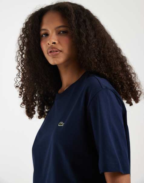 Lacoste - T-shirt morbida vestibilità comoda blu navy con logo - view 1