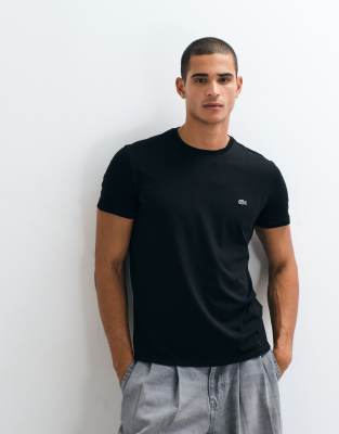 Lacoste Uomo Nero T-Shirt Manica Corta In Cotone Pima - Immagine 7