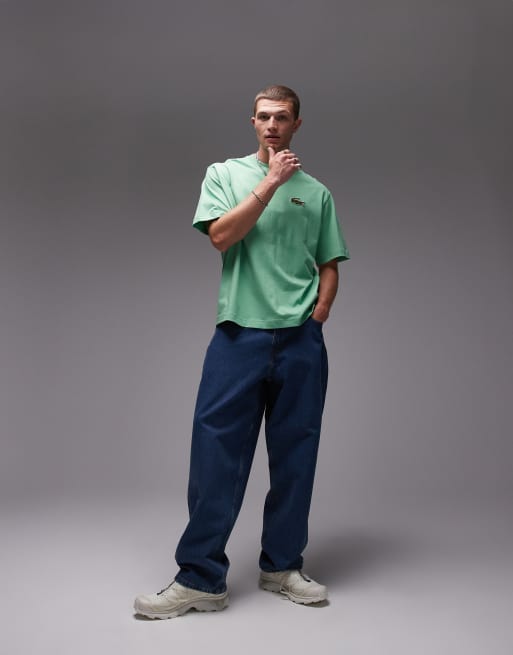 Lacoste - T-shirt oversize avec grand logo brodé - Vert, 2 de 4