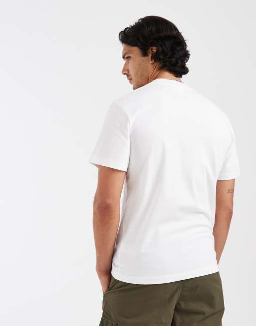 Lacoste t-shirt regular fit con logo grafico bianco, 4 di 5