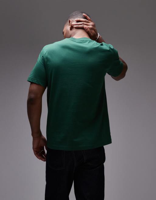 【関税&送料込】Lacoste Dark Green Polyester T-Shirt Lacoste - T-shirt noir avec logo 