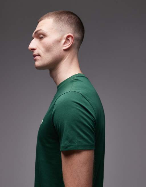 Lacoste - T-shirt van pima katoen met logo in donkergroen, 4 van 5